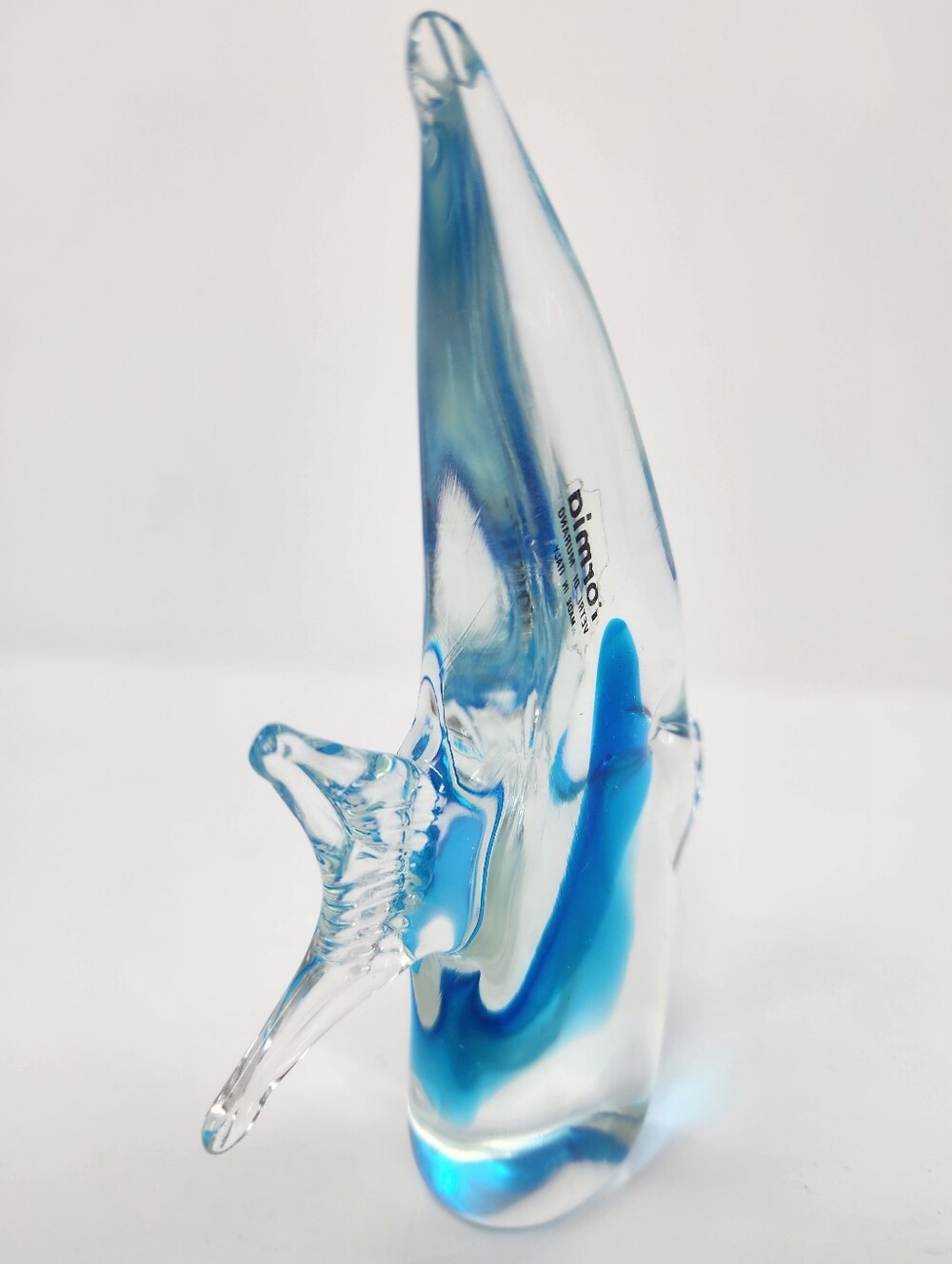 Formia Vetri Di Murano Blue and Clear Glass Fish Art Sculpture - Picture 7 of 8